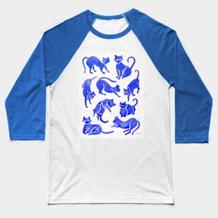 blue cat positions Baseball T-Shirt